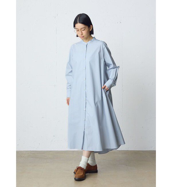 MidiUmi「MidiUmi Aラインバンドカラーシャツワンピース」|ワンピース|