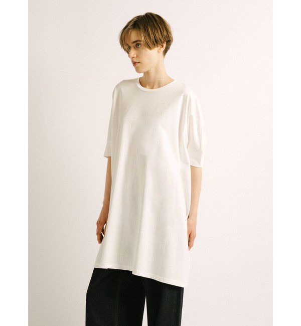 mizuiro ind「mizuiro ind ワイドクルーネックチュニック」|Tシャツ・カットソー|