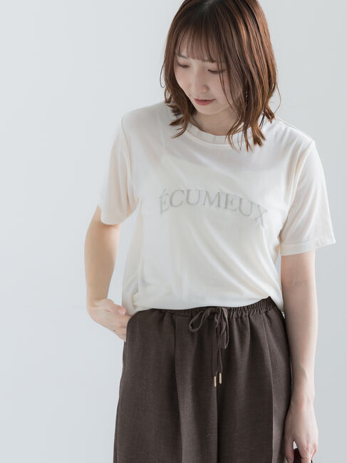 Te chichi「シアーベロアロゴ刺繍Tシャツ」|Tシャツ・カットソー|オフホワイト