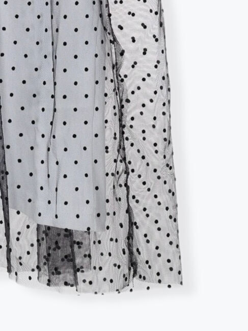 Samansa Mos2「◇【接触冷感/UVカット】ドットチュールドッキングTシャツ」|Tシャツ・カットソー|