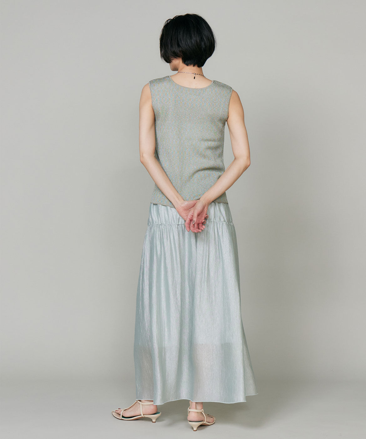 INED「《大きいサイズ》リブタンクトップニット」|ニット・セーター|