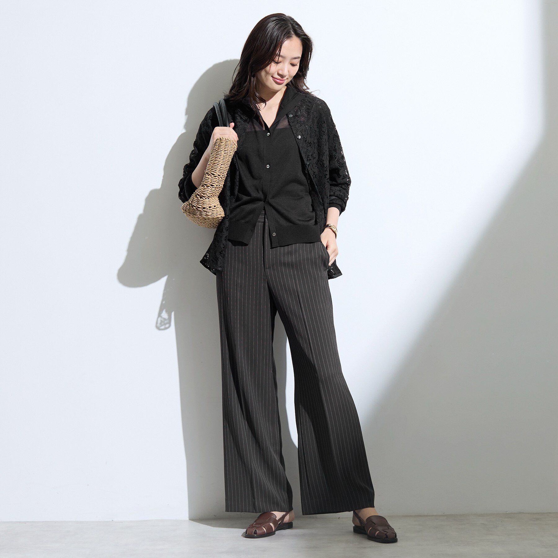 INDIVI「【新作登場！着る日傘】 ワイドストレートパンツ」|その他|