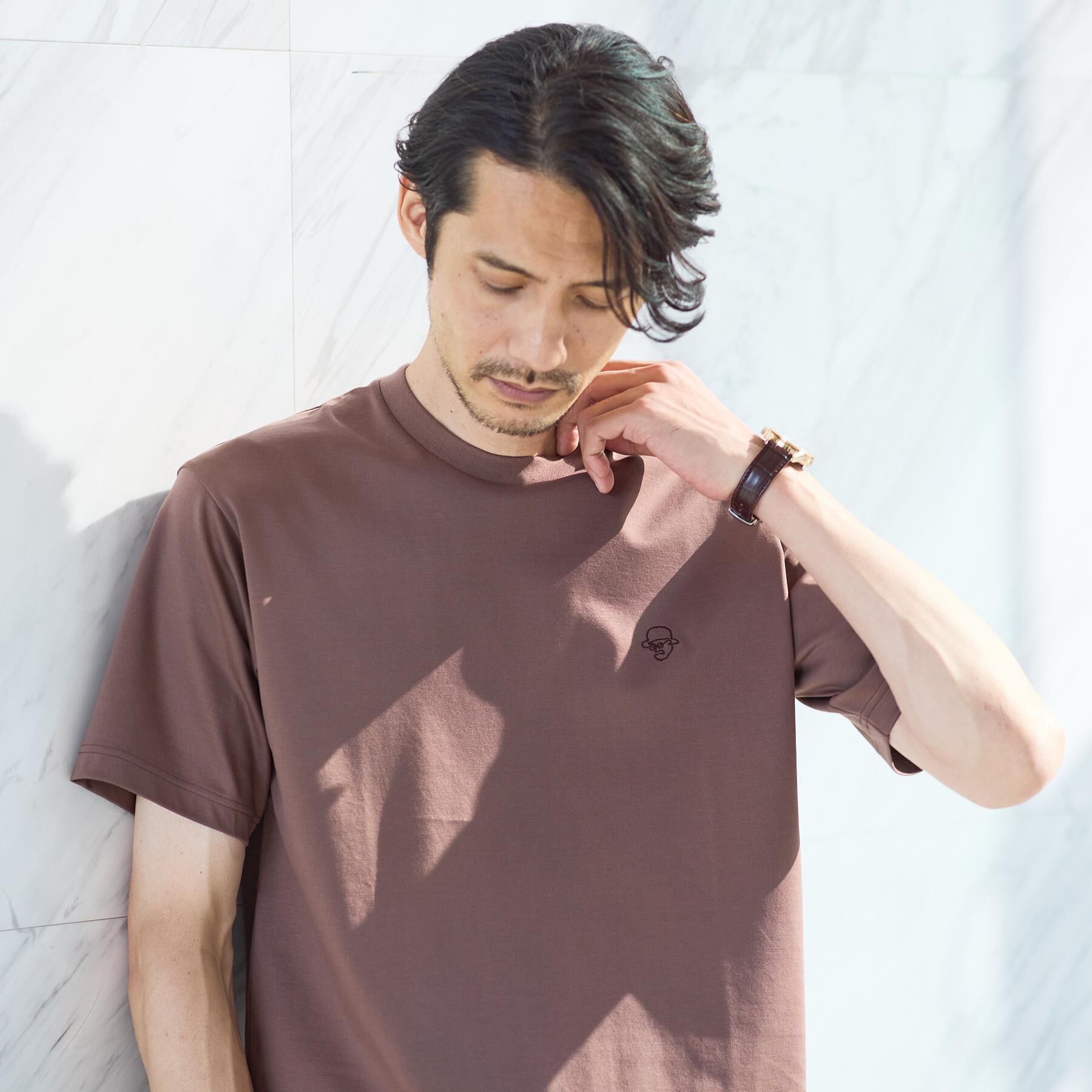 TAKEO KIKUCHI「ワンストローク刺繍 半袖 Tシャツ」|Tシャツ・カットソー|