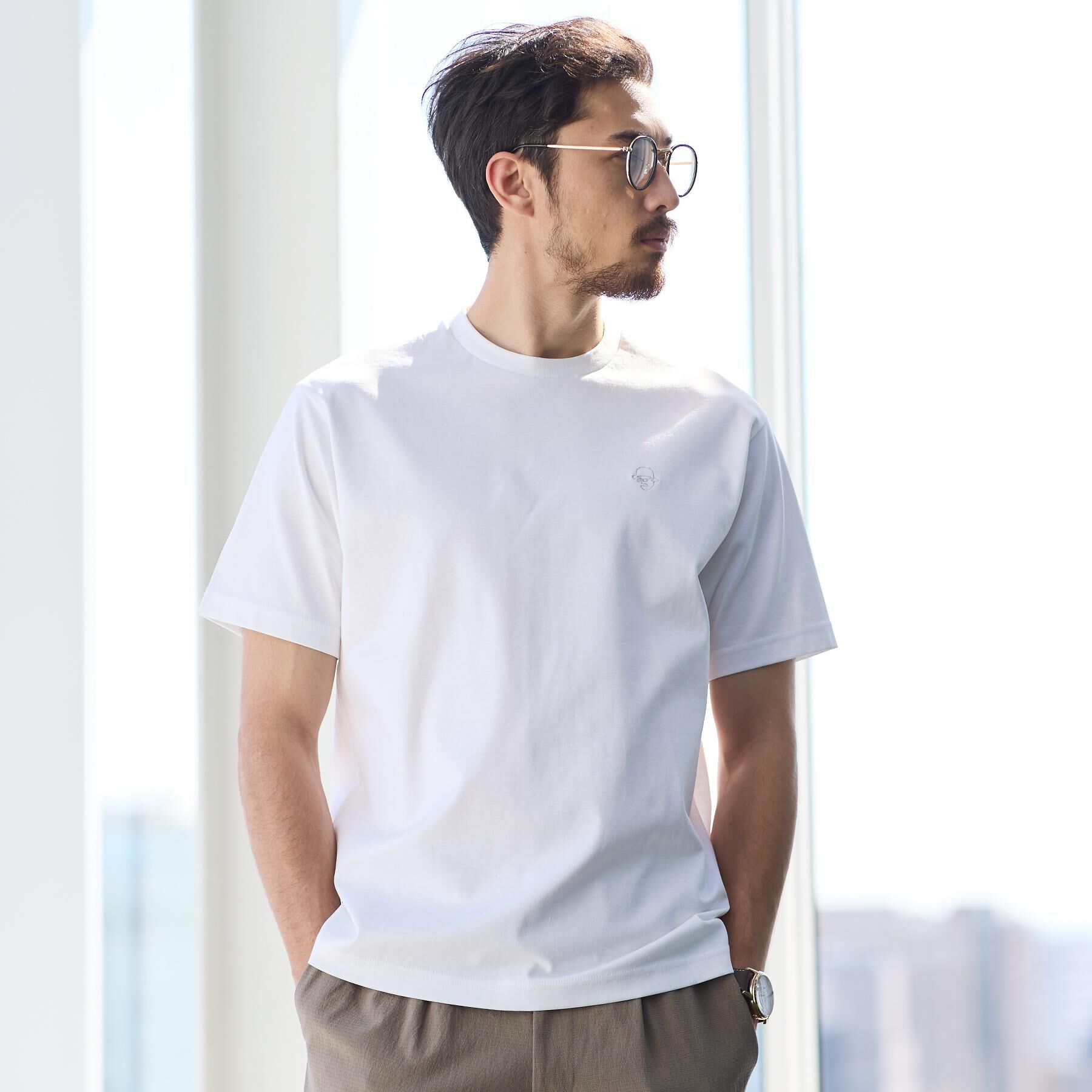 TAKEO KIKUCHI「ワンストローク刺繍 半袖 Tシャツ」|Tシャツ・カットソー|