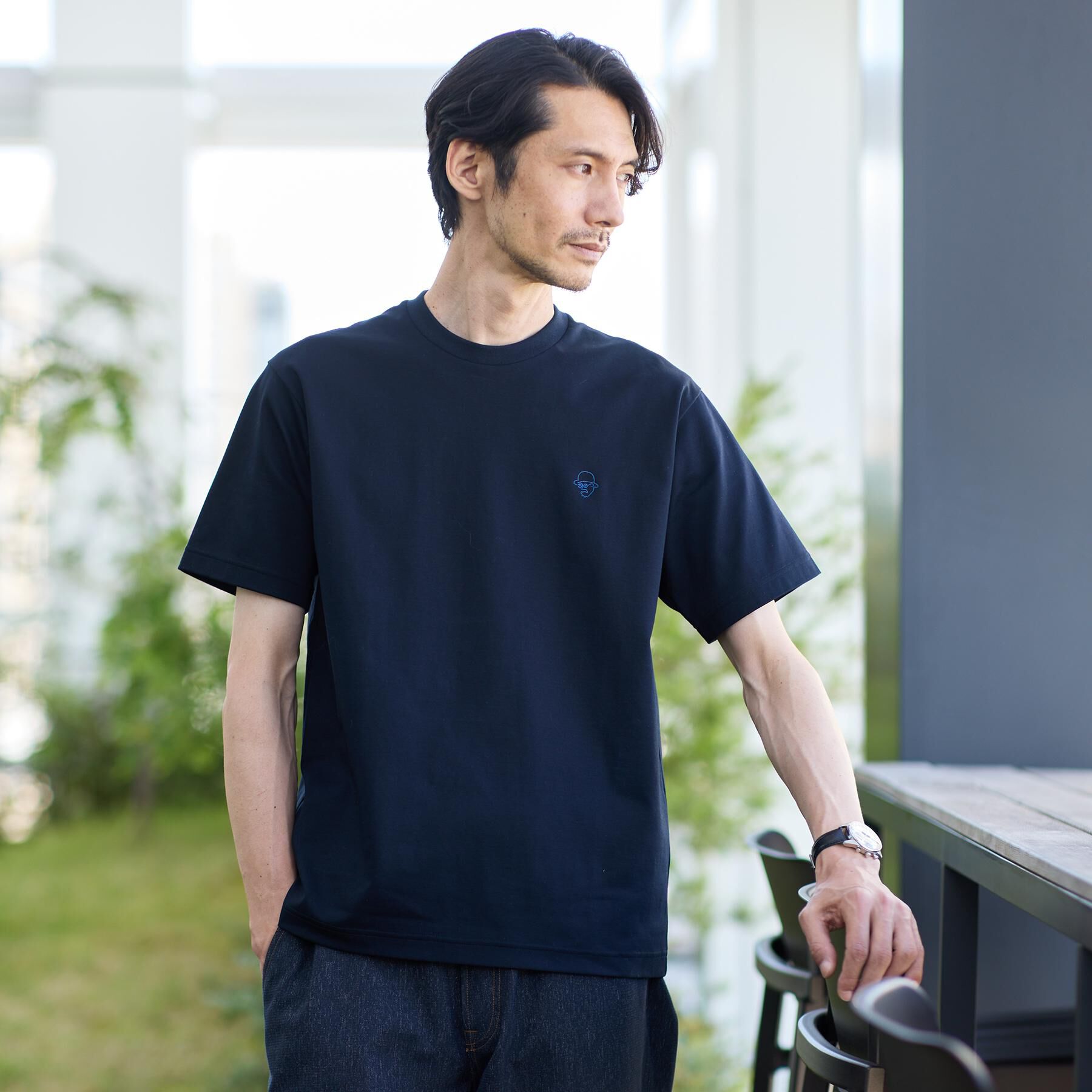 TAKEO KIKUCHI「ワンストローク刺繍 半袖 Tシャツ」|Tシャツ・カットソー|