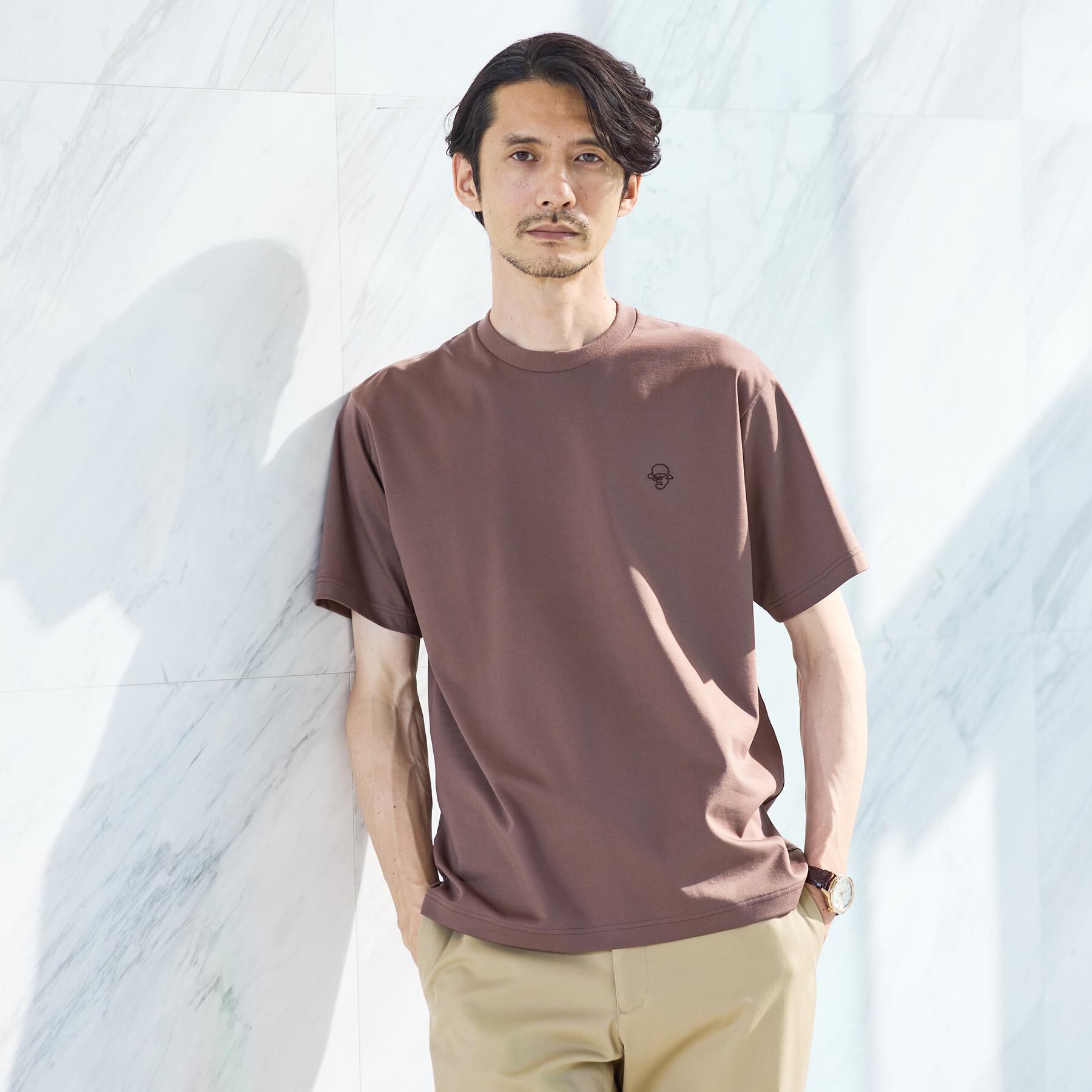 TAKEO KIKUCHI「ワンストローク刺繍 半袖 Tシャツ」|Tシャツ・カットソー|