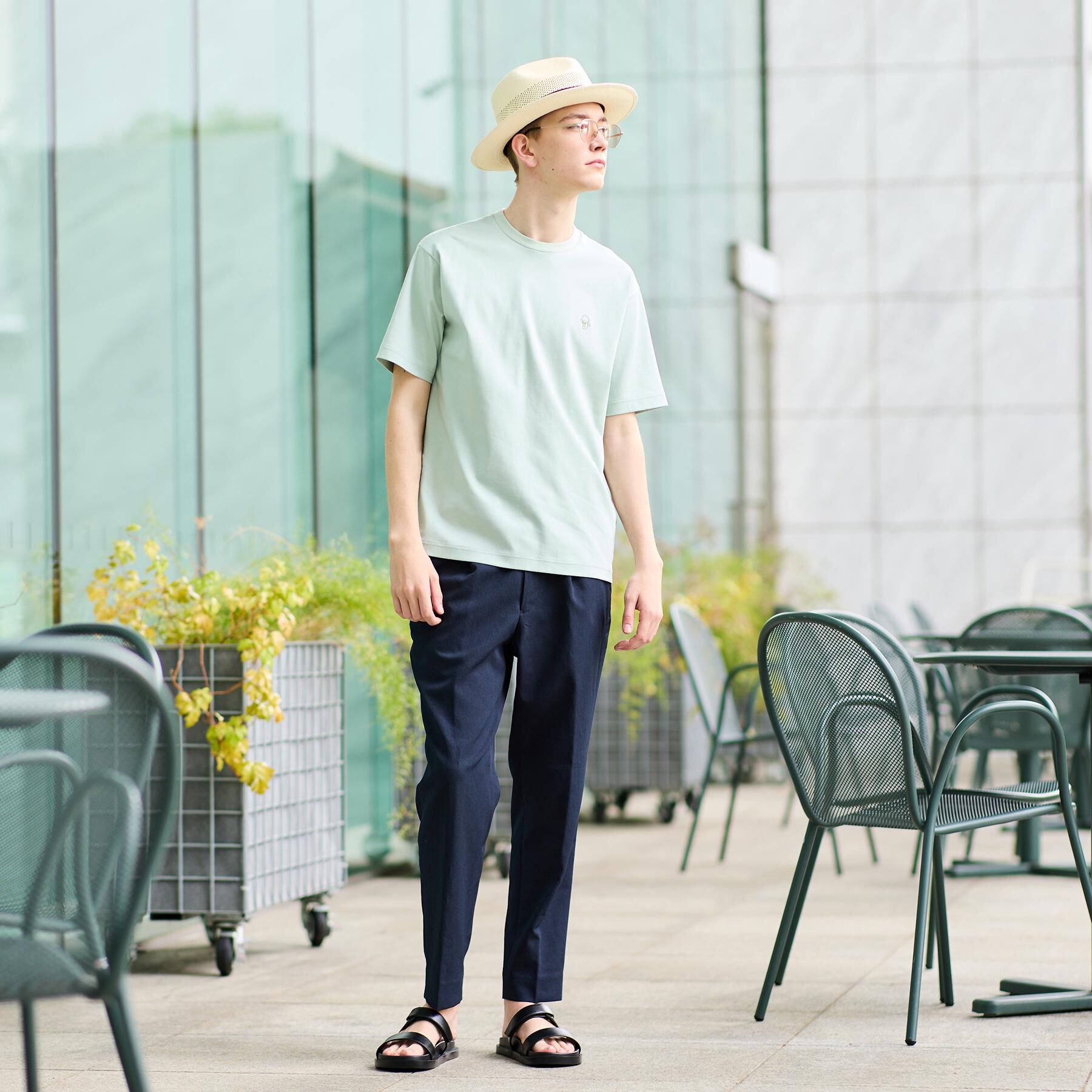TAKEO KIKUCHI「ワンストローク刺繍 半袖 Tシャツ」|Tシャツ・カットソー|