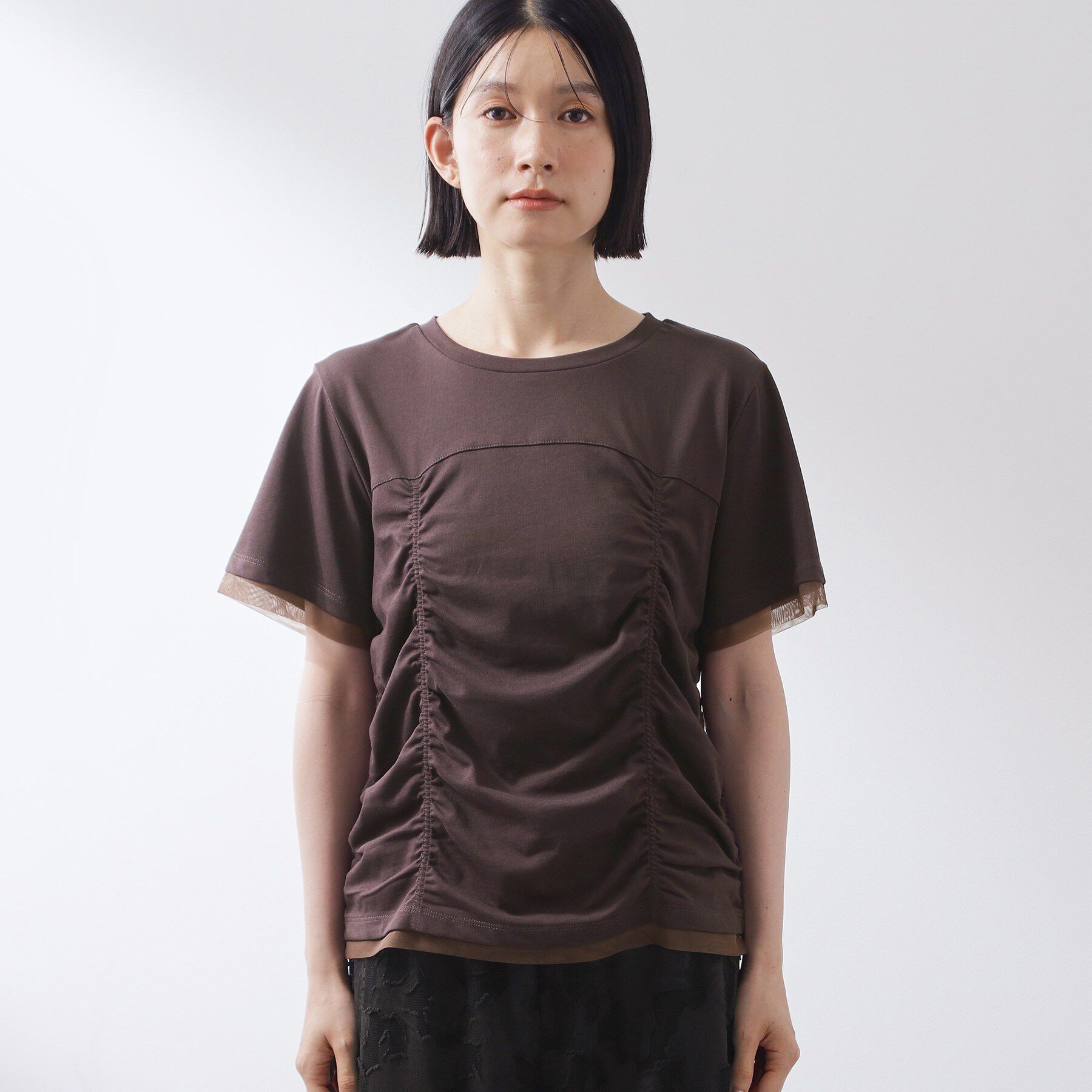 THE SHOP TK「【ひんやり】シャーリングデザインカットソー」|Tシャツ・カットソー|