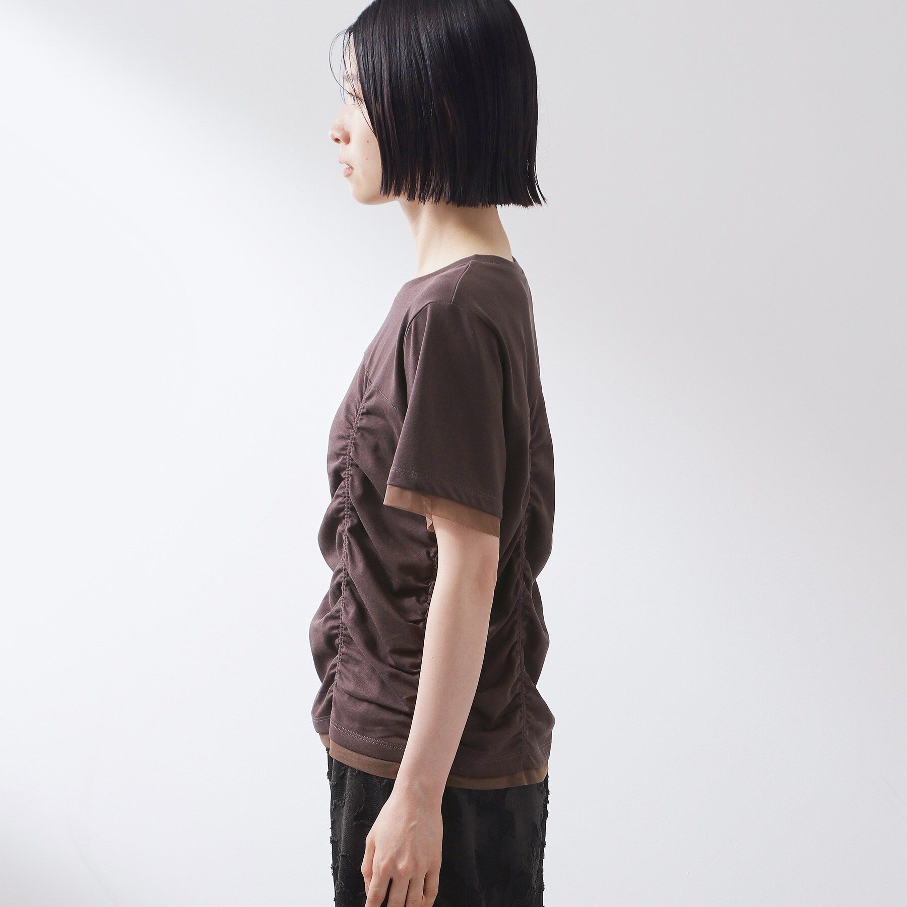 THE SHOP TK「【ひんやり】シャーリングデザインカットソー」|Tシャツ・カットソー|