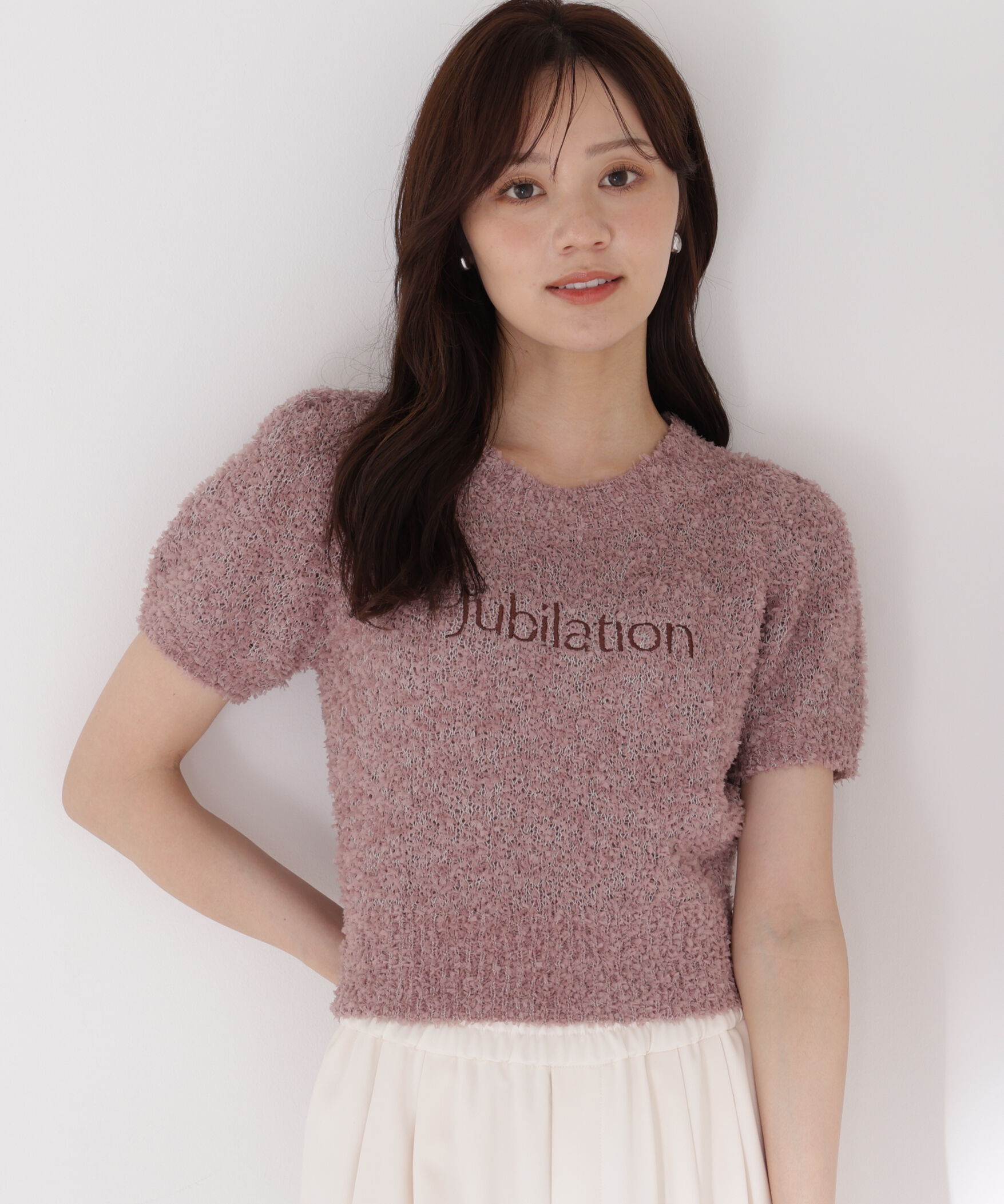 PROPORTION BODY DRESSING「＜EDIT COLOGNE＞テープヤーンコンパクトニットトップス」|ニット・セーター|ピンクベージ
