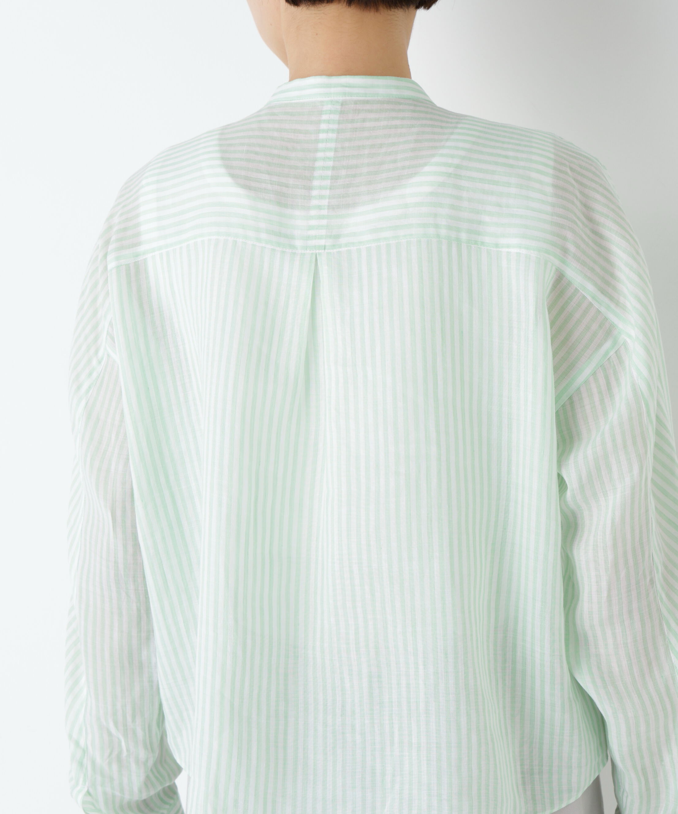  「《名品 / 洗える》ラミーボザムシャツストライプブラウス」|シャツ・ブラウス|