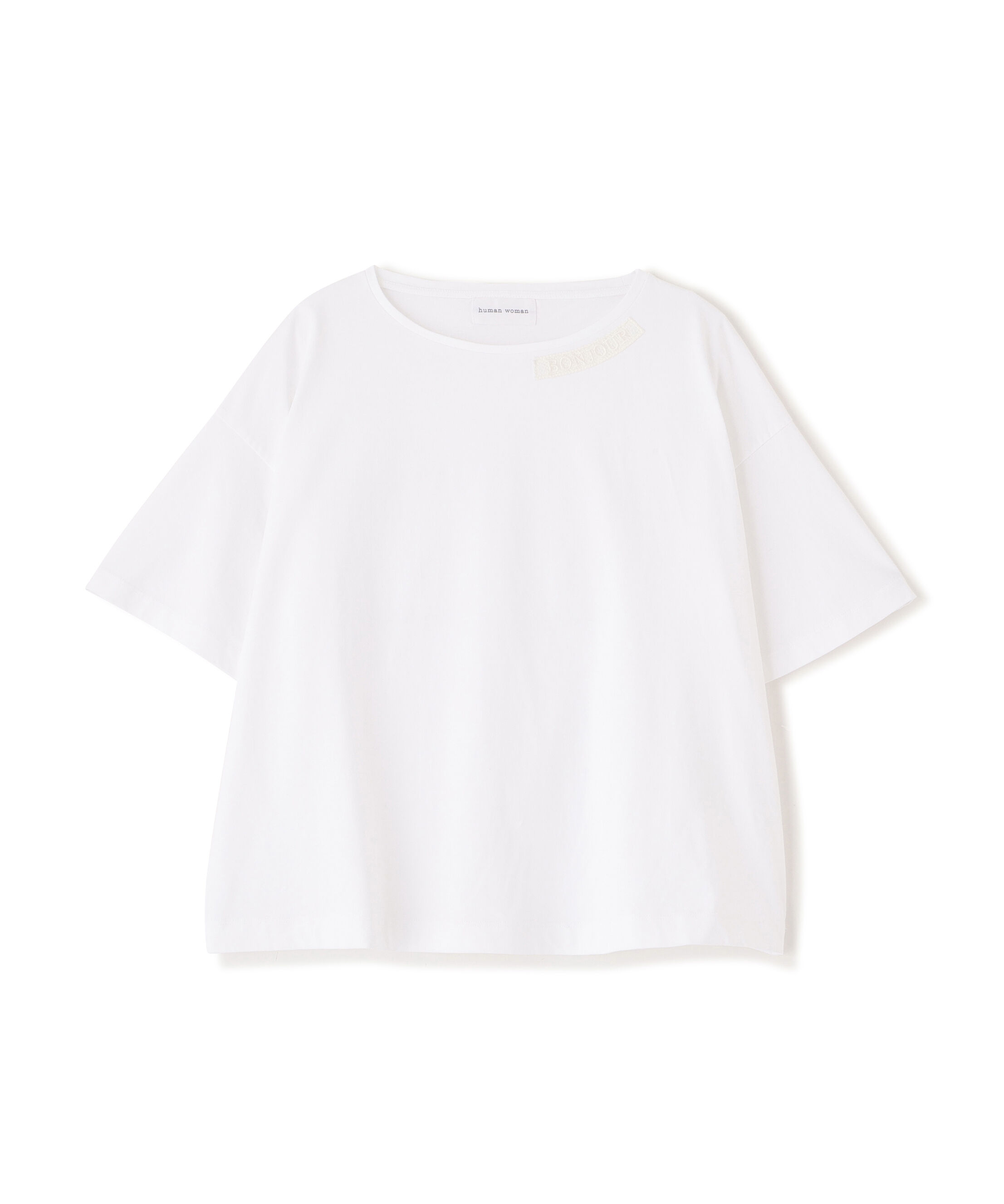  「《洗える》Bonjour刺繍モチーフＴシャツ」|Tシャツ・カットソー|