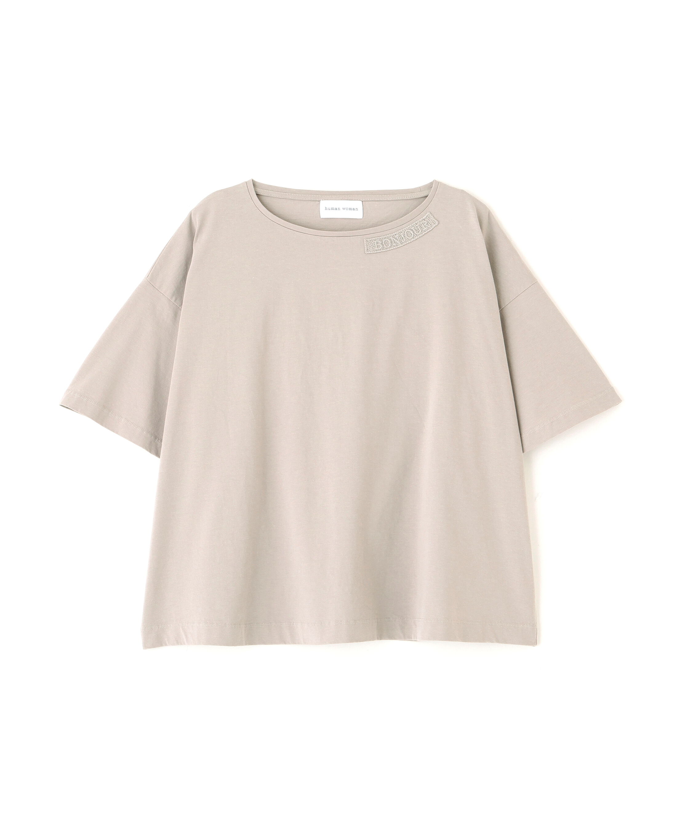  「《洗える》Bonjour刺繍モチーフＴシャツ」|Tシャツ・カットソー|