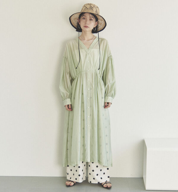 Doux archives「シアーギャザーシャツワンピース」|ワンピース|