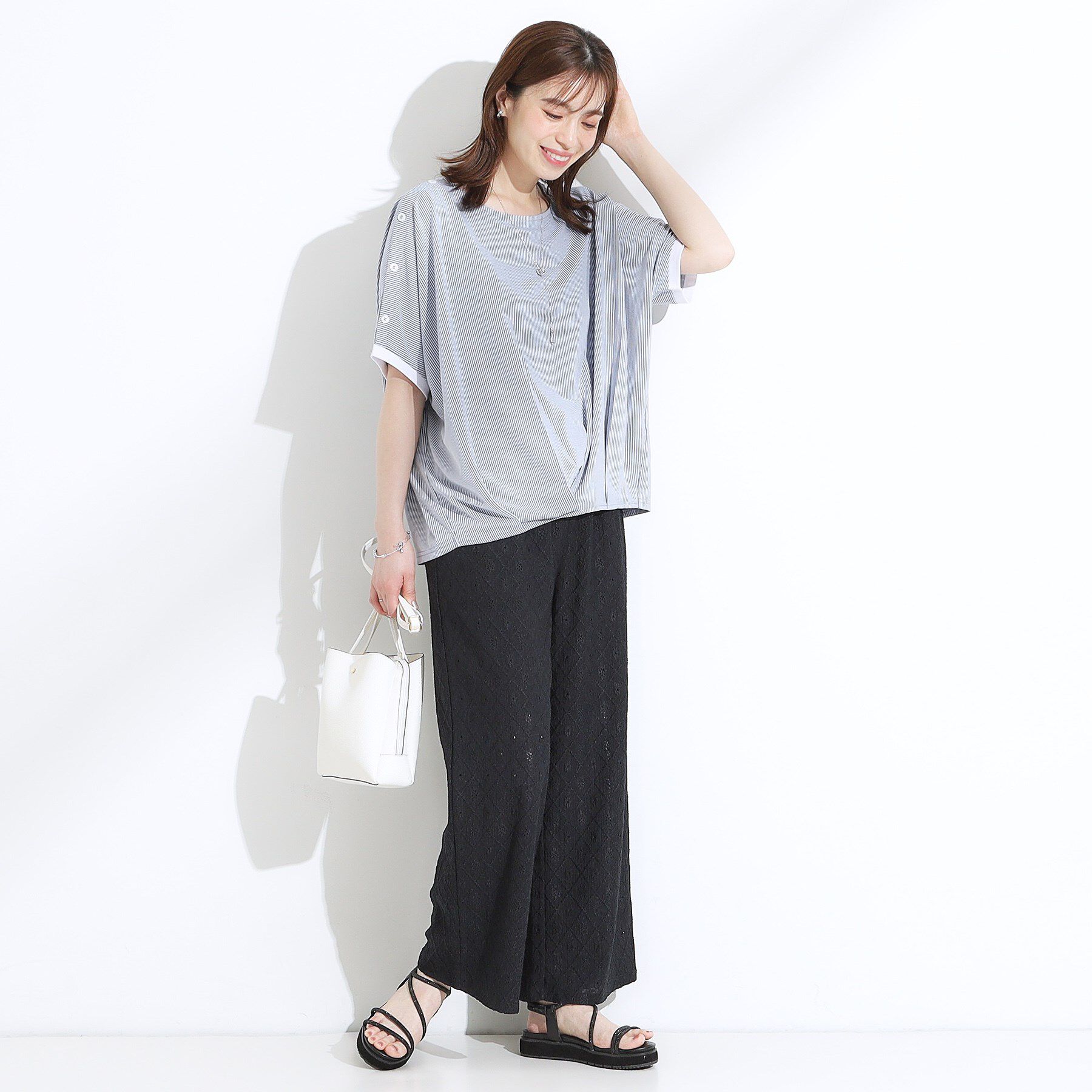 SHOO･LA･RUE「【ひんやり/UV】高気温でも快適に インせず決まるドルマントップス」|Tシャツ・カットソー|