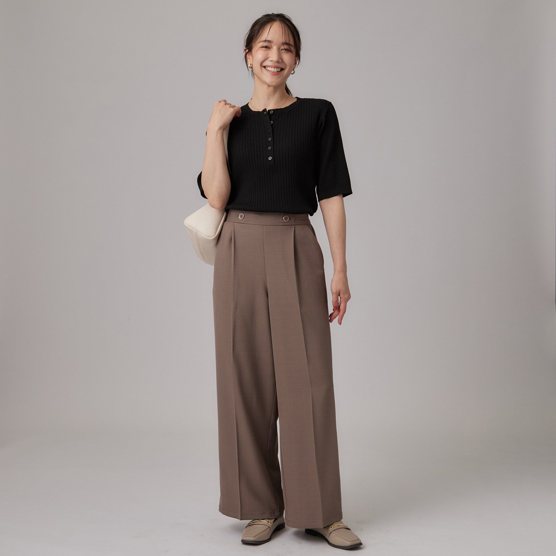 SHOO･LA･RUE「ヘンリーネックリブニット」|ニット・セーター|