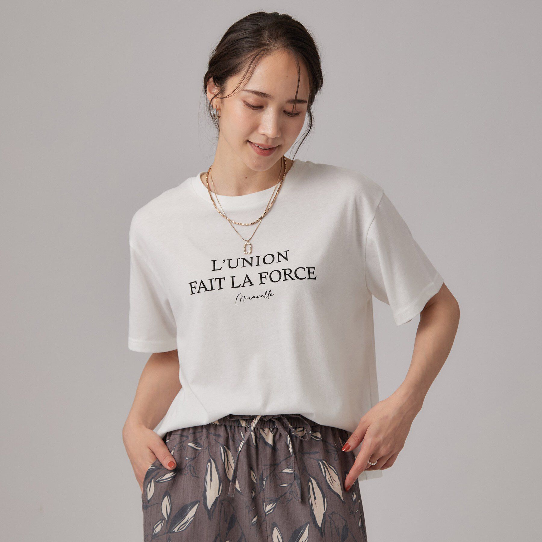 SHOO･LA･RUE「【2点セット】クロシェベスト+ロゴTセット」|Tシャツ・カットソー|