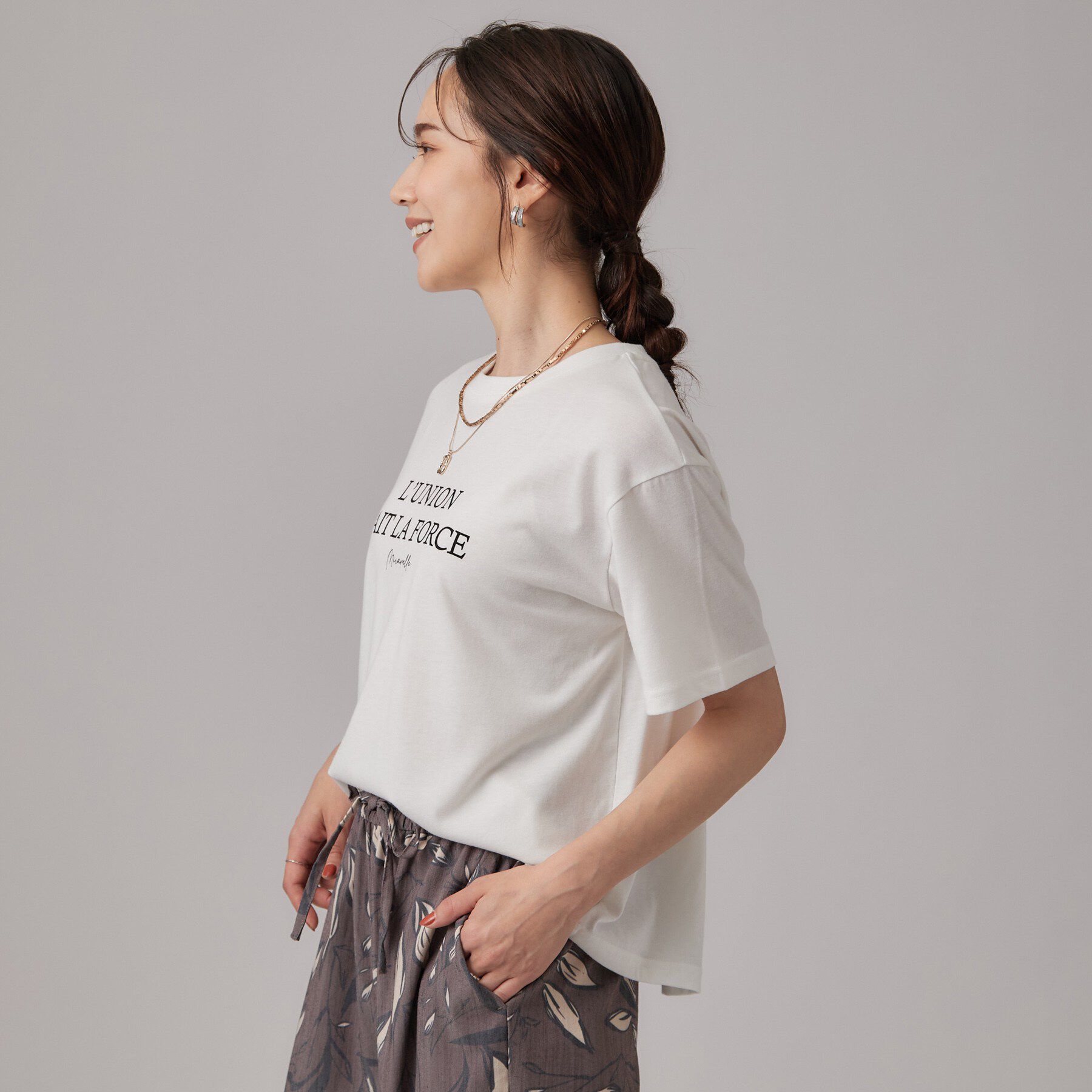 SHOO･LA･RUE「【2点セット】クロシェベスト+ロゴTセット」|Tシャツ・カットソー|