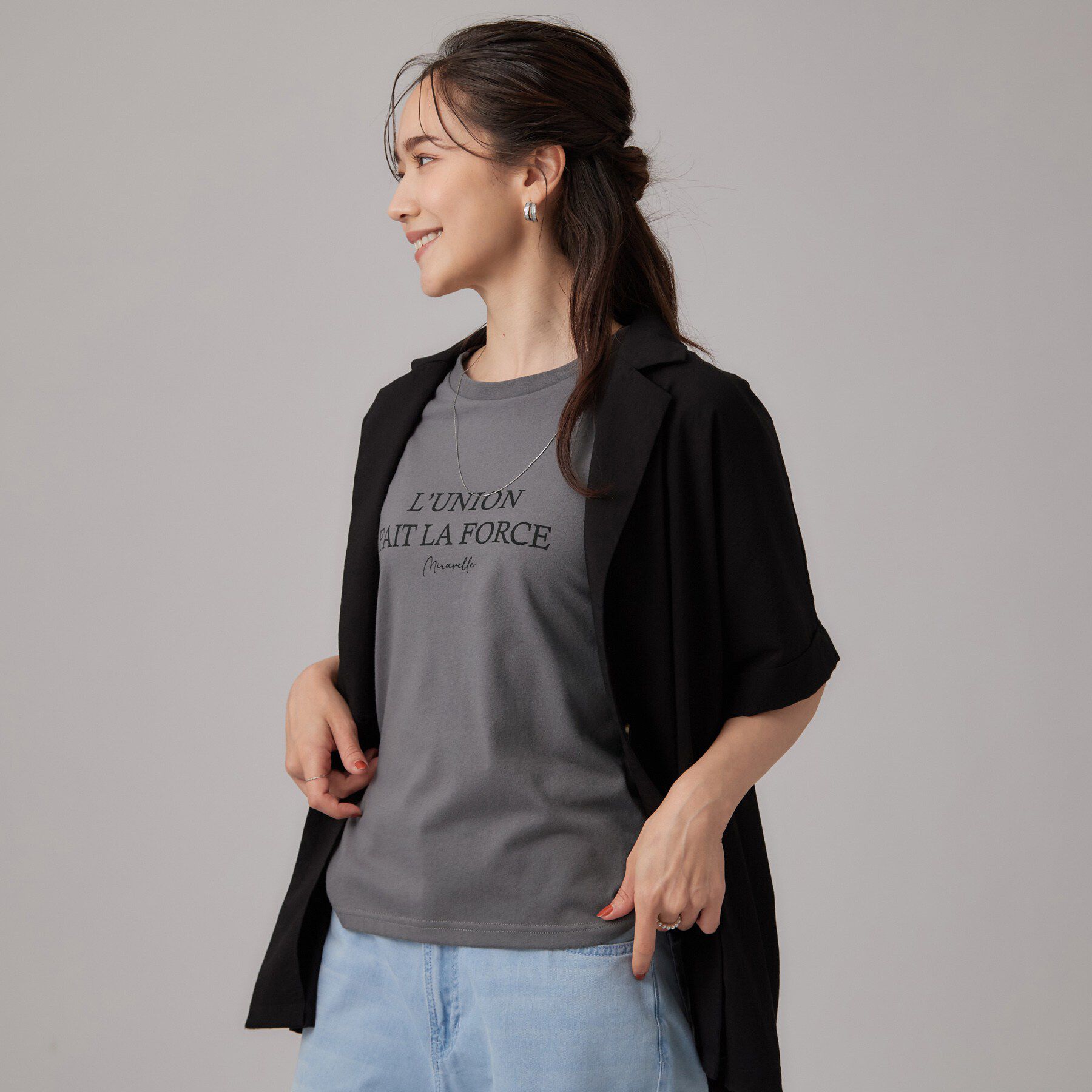 SHOO･LA･RUE「【2点セット】クロシェベスト+ロゴTセット」|Tシャツ・カットソー|