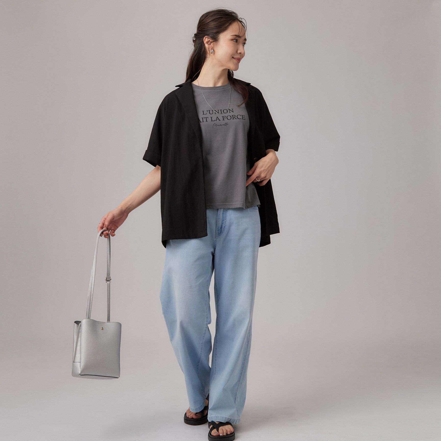 SHOO･LA･RUE「【2点セット】クロシェベスト+ロゴTセット」|Tシャツ・カットソー|