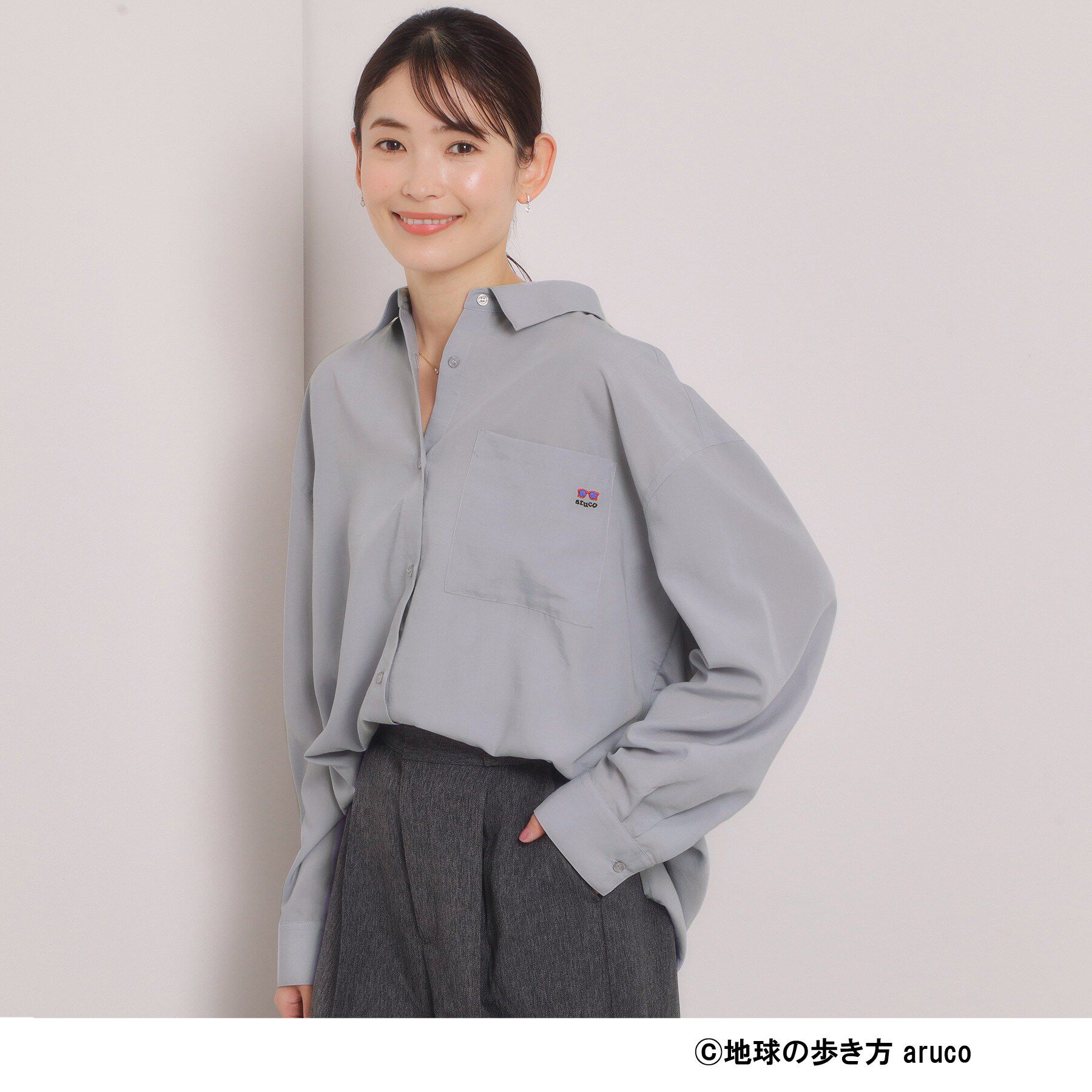 ITS&rsquo;DEMO「【aruco&times;ITS&rsquo;DEMO】刺繍シャツ」|シャツ・ブラウス|サックスブルー(09