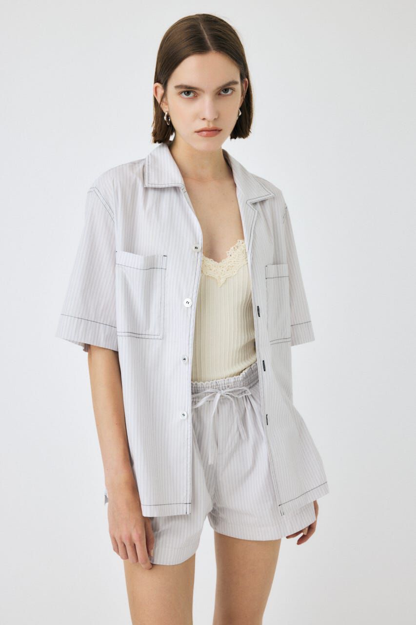 MOUSSY「OPEN COLLAR シャツ」|シャツ・ブラウス|
