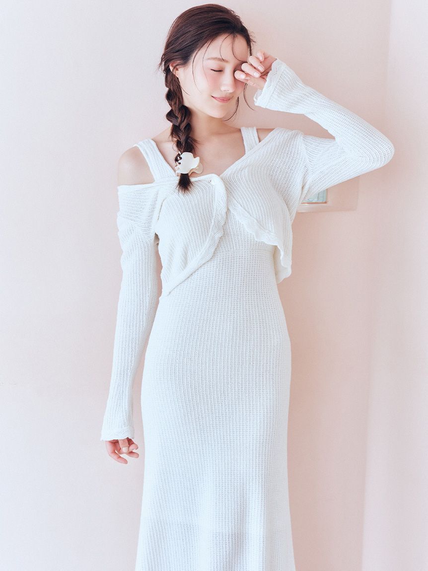 SNIDEL HOME「クロシェカーディガン」|ルームウェア|WHT