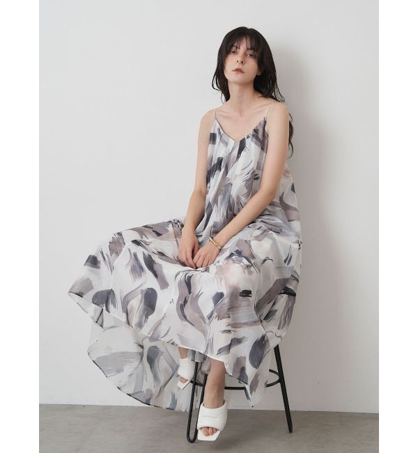 ELENDEEK「PAINTING PATTERN CAMI OP」|ワンピース|ベージュ