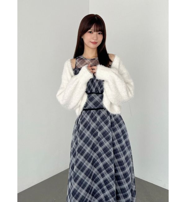 MERCURYDUO「チェックシャーリングワンピース」|ワンピース|