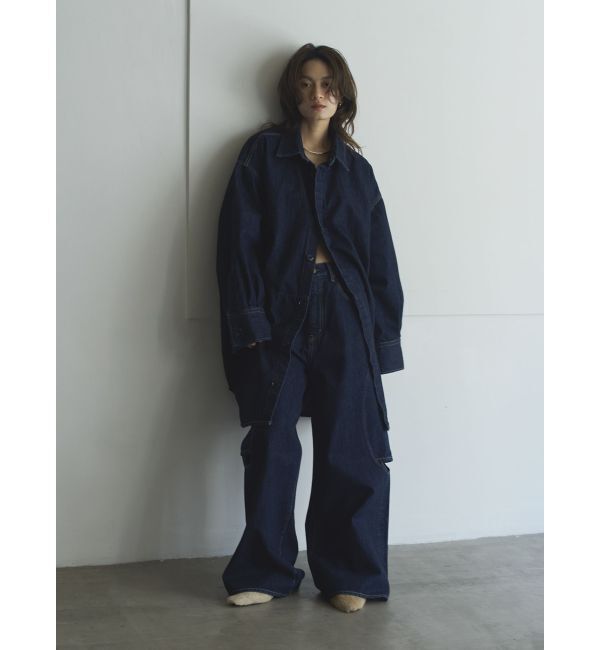 Ungrid「【Htage】ビッグシルエットデニムシャツ」|シャツ・ブラウス|