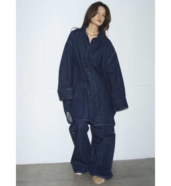 Ungrid「【Htage】ビッグシルエットデニムシャツ」|シャツ・ブラウス|