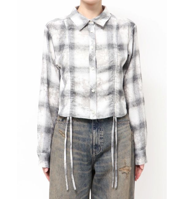 GYDA「ドロストショートGRUNGEチェックシャツ」|シャツ・ブラウス|