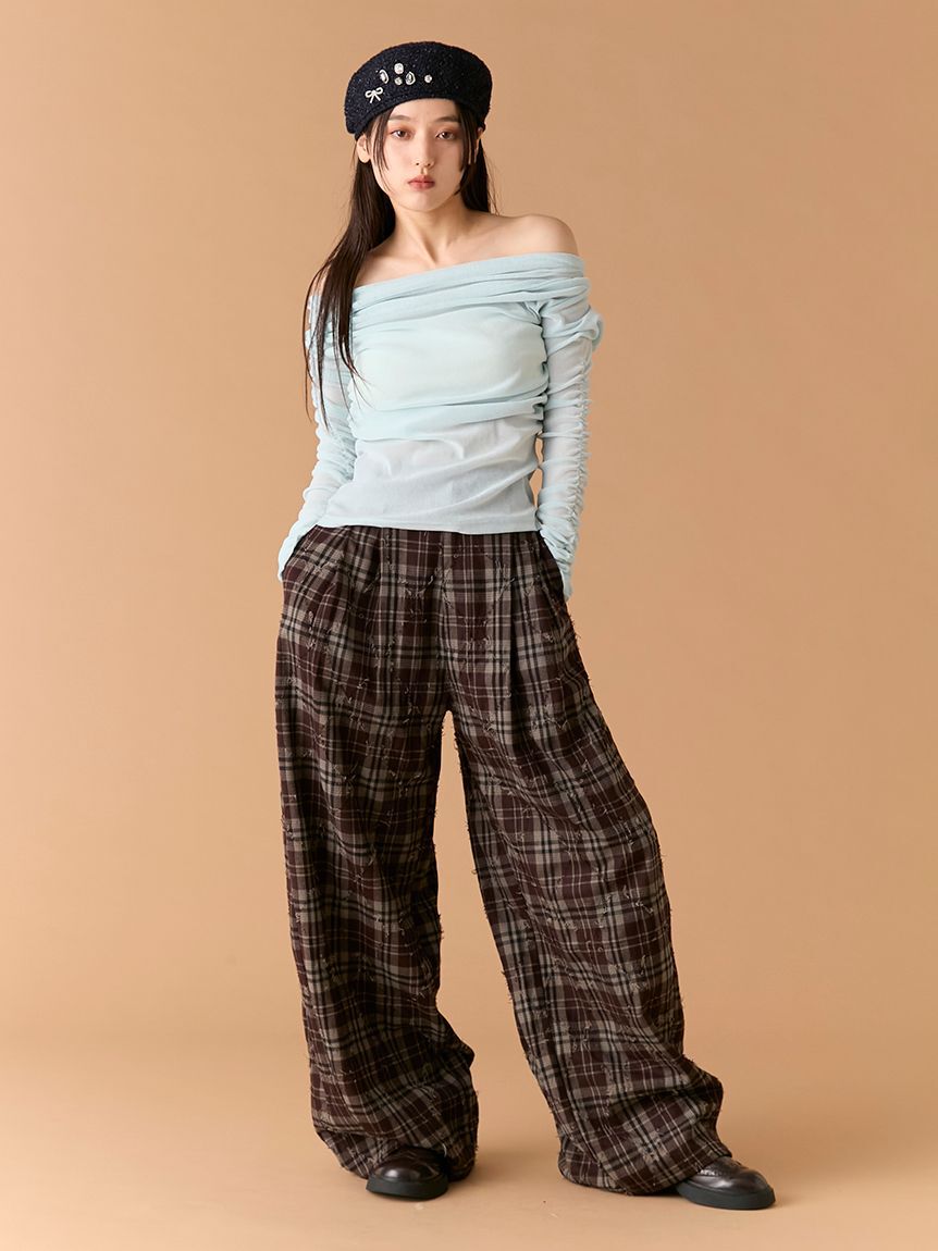 LILY BROWN「ワイドレッグタックパンツ」|その他|