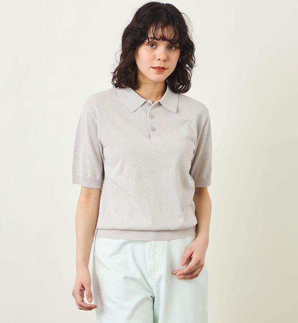 MACKINTOSH PHILOSOPHY「GREY LABEL リネンミックスポロニット」|ニット・セーター|グレー
