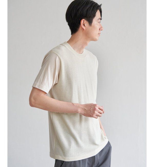 ikka「ニットドッキングTシャツ」|Tシャツ・カットソー|