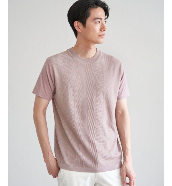 ikka「ニットドッキングTシャツ」|Tシャツ・カットソー|