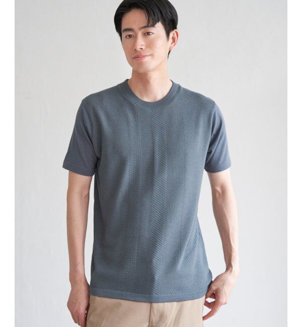 ikka「ニットドッキングTシャツ」|Tシャツ・カットソー|