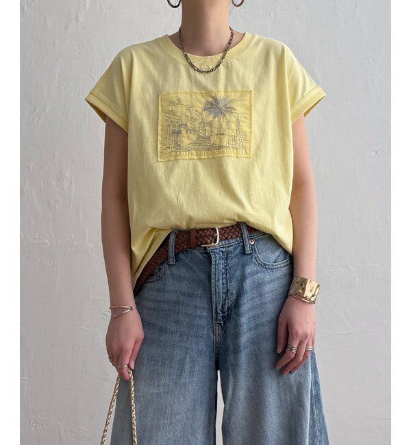 Lbc with Life「冷感フレンチスリーブ刺繍Tシャツ」|その他|