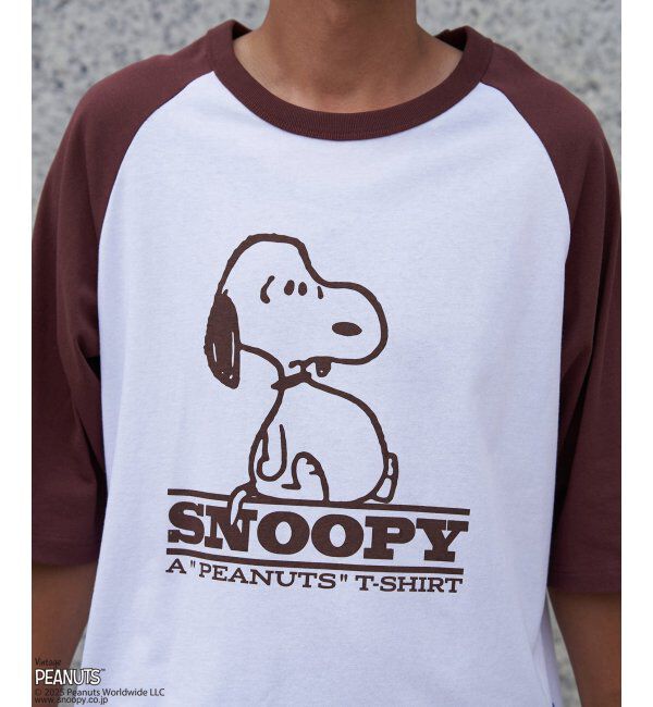 VENCE share style「PEANUTS ピーナッツ SNOOPY スヌーピー TP ビンテージラグランTシャツ」|Tシャツ・カットソー|