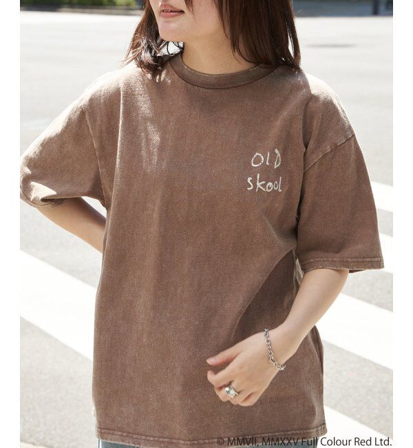 VENCE share style「Banksy バンクシー Keep it real スノーウォッシュTシャツ」|Tシャツ・カットソー|ブラウン