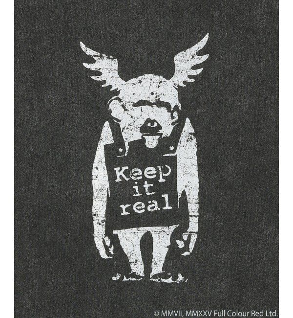 VENCE share style「Banksy バンクシー Keep it real スノーウォッシュTシャツ」|Tシャツ・カットソー|