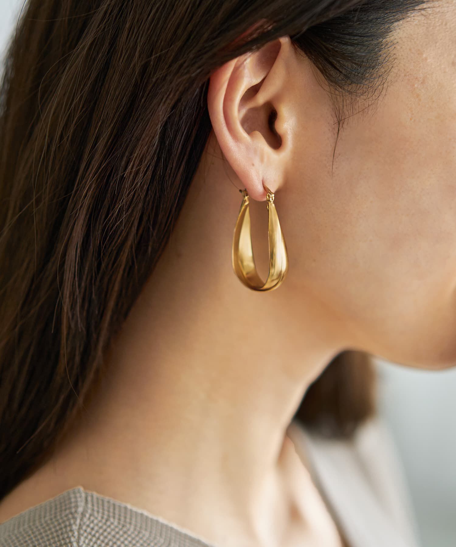 STYLE DELI「くりぬきドロップフープピアス」|ピアス|