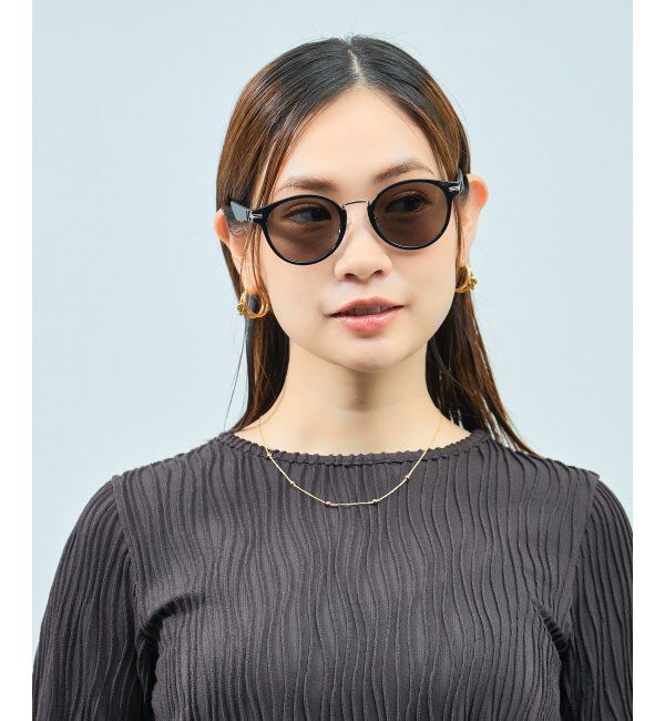  「SUNCUTGlasses/UV100%CUT サングラス レザー調 ラバーテンプル 紫外線対策 UV対策 UVカット ズレ落ち防止」|サングラス|