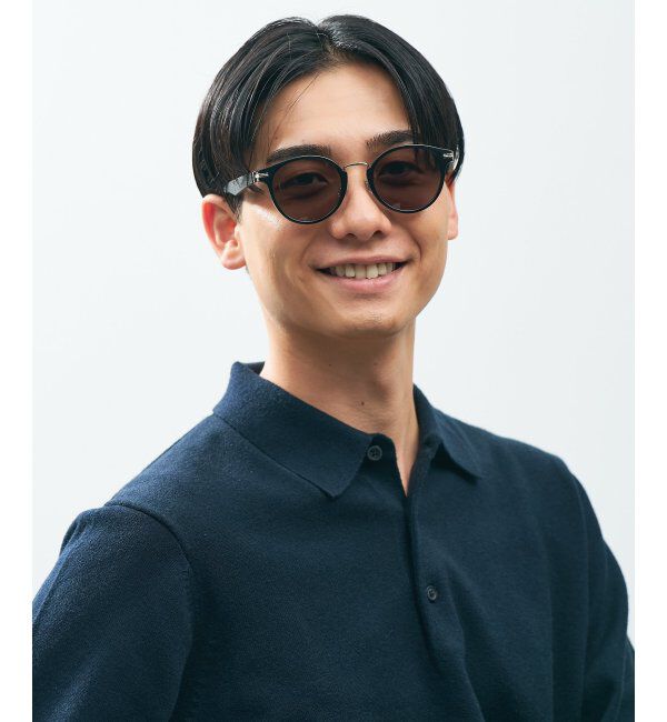  「SUNCUTGlasses/UV100%CUT サングラス レザー調 ラバーテンプル 紫外線対策 UV対策 UVカット ズレ落ち防止」|サングラス|