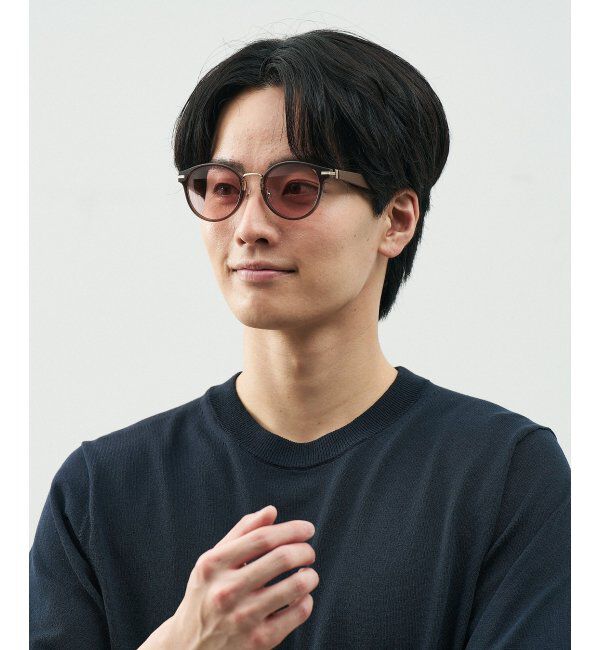  「SUNCUTGlasses/UV100%CUT サングラス レザー調 ラバーテンプル 紫外線対策 UV対策 UVカット ズレ落ち防止」|サングラス|