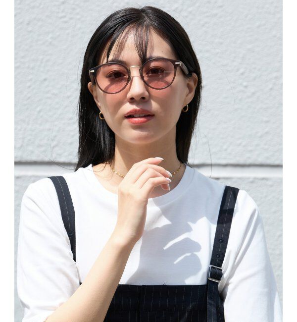  「SUNCUTGlasses/UV100%CUT サングラス レザー調 ラバーテンプル 紫外線対策 UV対策 UVカット ズレ落ち防止」|サングラス|