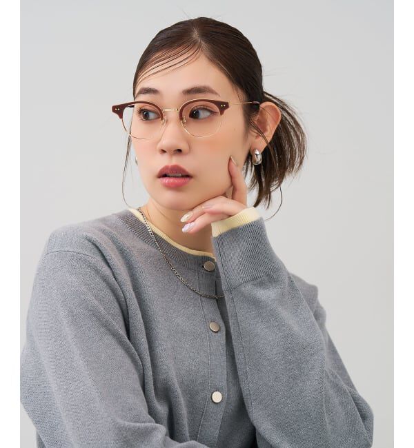 「ボストン型 メガネ | メタル 高級感  度あり 度なし メンズFASHION レンズ交換券付」|メガネ|レッド1