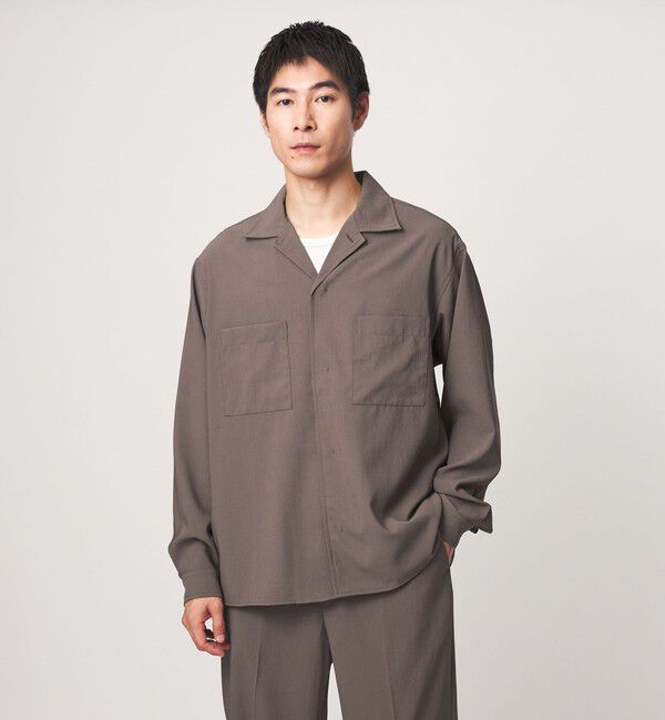 UNITED ARROWS green label relaxing「SHIELDRY フライフロント 長袖 オープンカラー シャツ -伸縮性・UVカット・遮熱-」|シャツ・ブラウス|MOCA