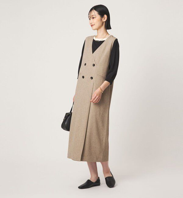 UNITED ARROWS green label relaxing「ネップツイル ジャンパースカート マシンウォッシャブル」|ジャンパースカート|BEIGE