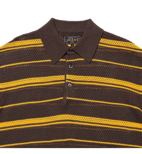 BEAMS PLUS「Mesh Polo Stripe」|ポロシャツ|